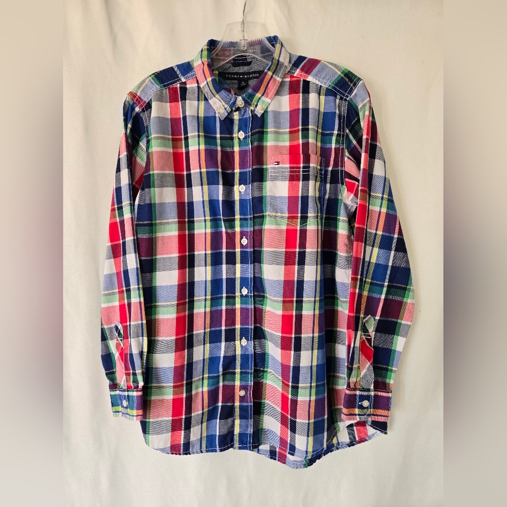 Tommy Hilfiger Plaid Long Sleeves Button Down Classic Shirt. Size 20